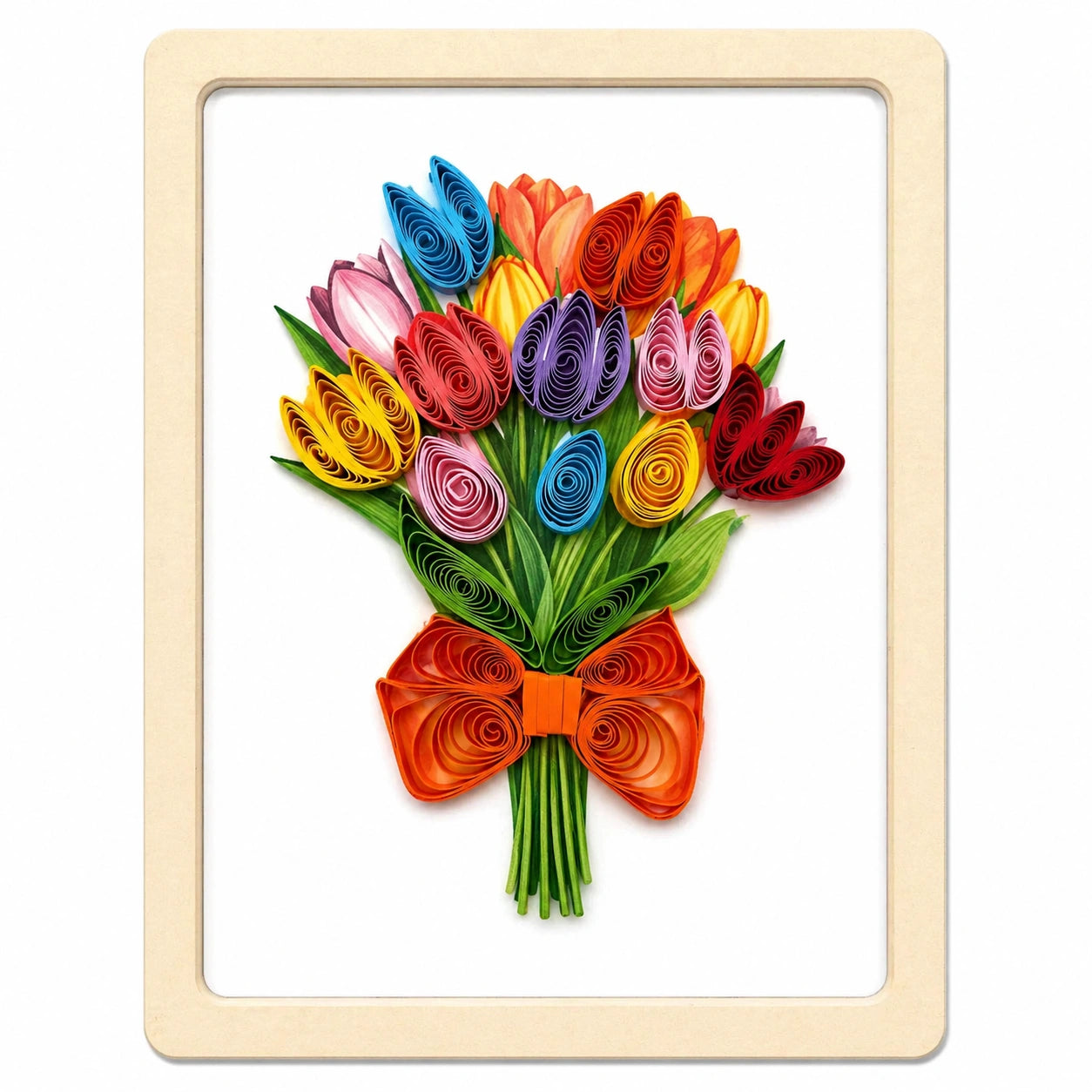 Handgefertigter Magnet „Tulpen" von Papierfiligran
