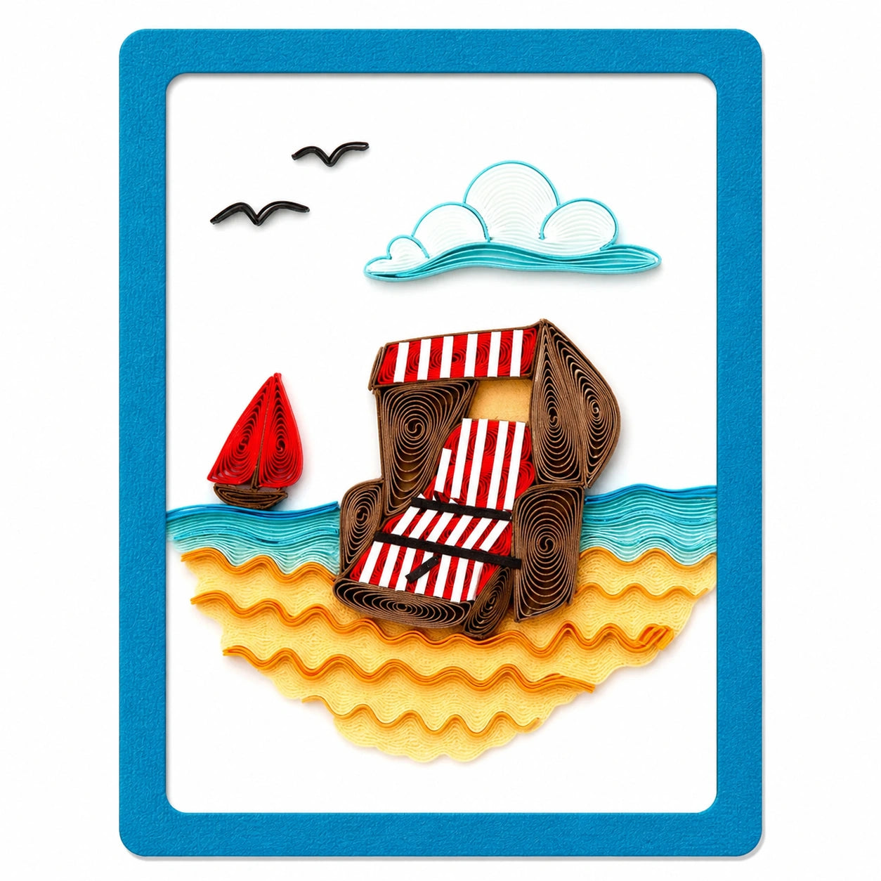 Handgefertigter Magnet „Strandkorb" von Papierfiligran