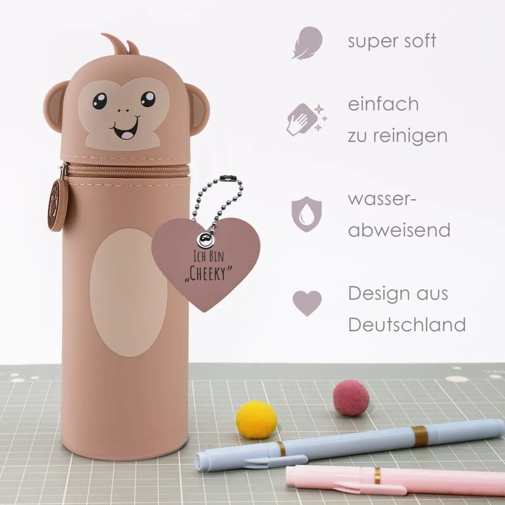Federmäppchen aus Silikon „Affe Cheeky“