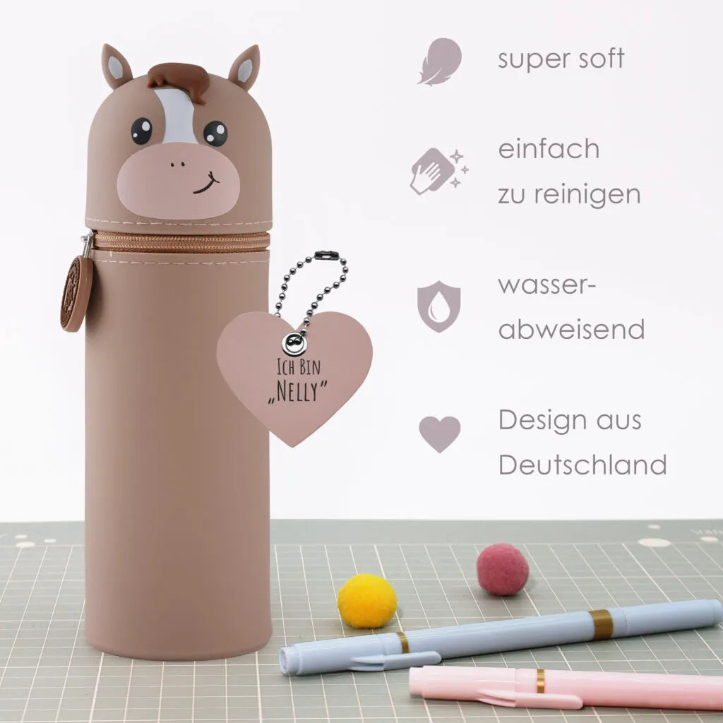 Federmäppchen aus Silikon „Pferd Nelly“