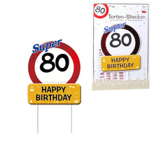 Torten-Deko zum 80. Geburtstag "Verkehrsschild"