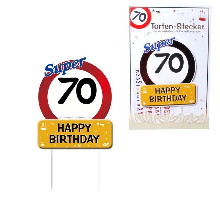 Torten-Deko zum 70. Geburtstag "Verkehrsschild"