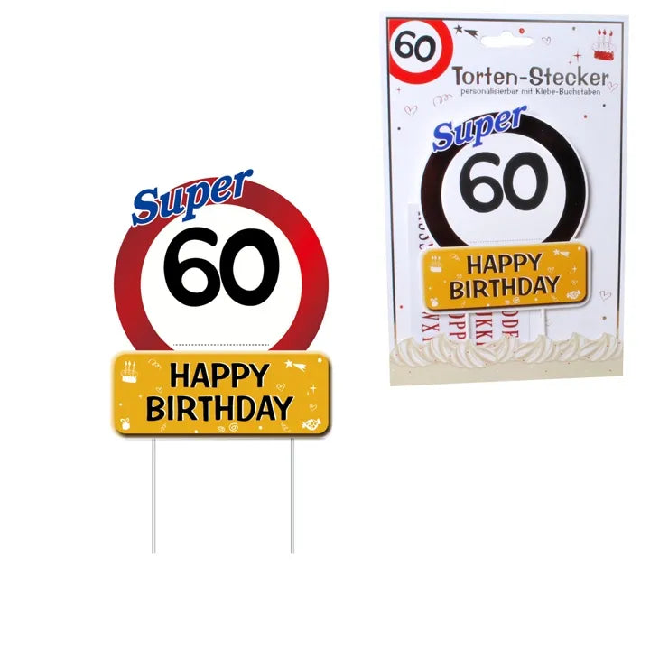 Torten-Deko zum 60. Geburtstag "Verkehrsschild"