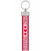 Canvas-Schlüsselanhänger „Liebe" mit Glitzersteinchen