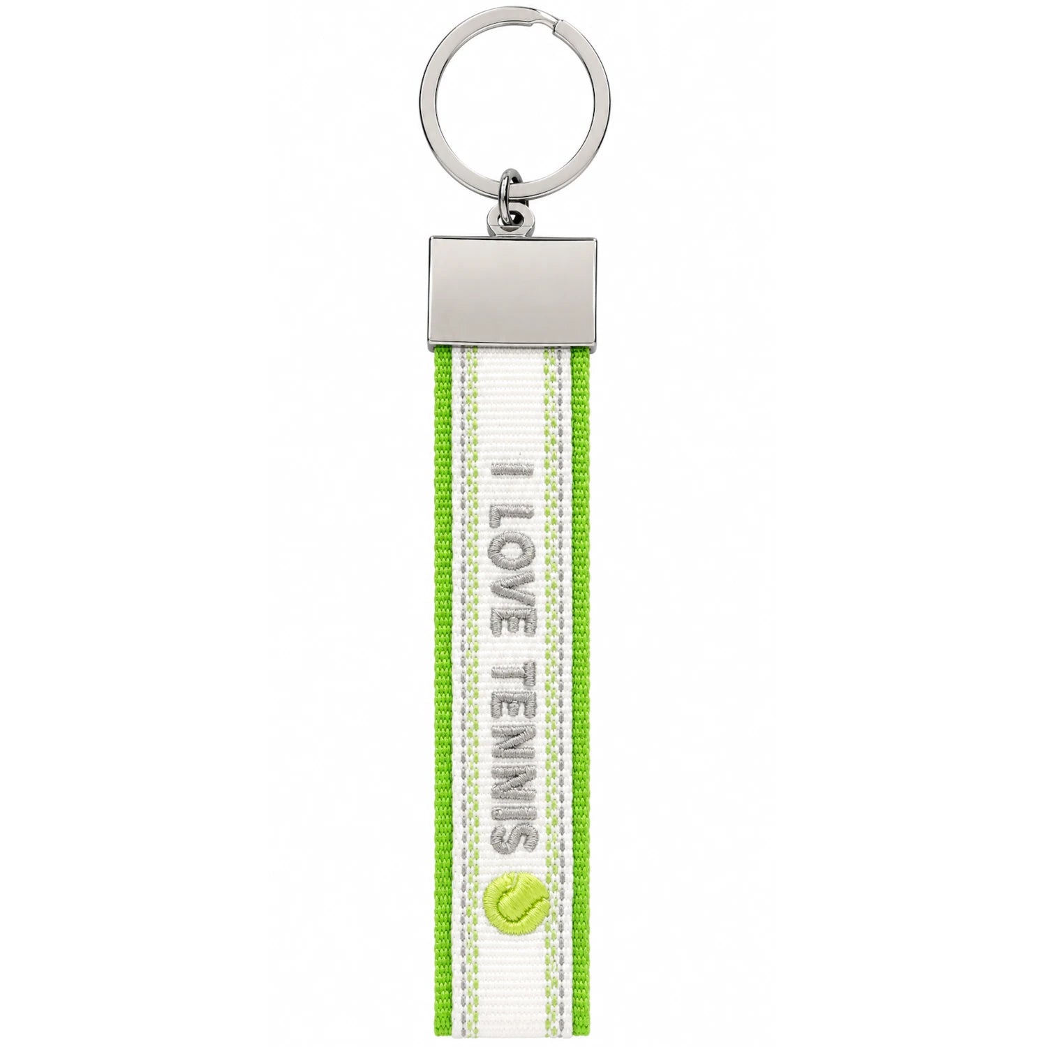 Canvas-Schlüsselanhänger "I love Tennis" mit Tennisballmotiv