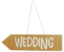 Holz-Schild "Wedding", beidseitig bedruckt