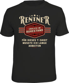 RAHMENLOS® Motiv T-Shirt "Endlich im Ruhestand"
