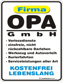 RAHMENLOS® Blechschild "Opa GmbH"