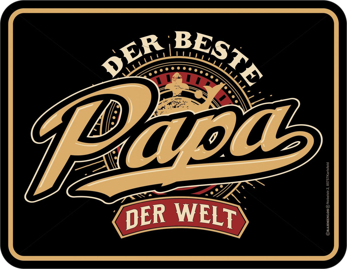 RAHMENLOS® Blechschild „Bester Papa der Welt“