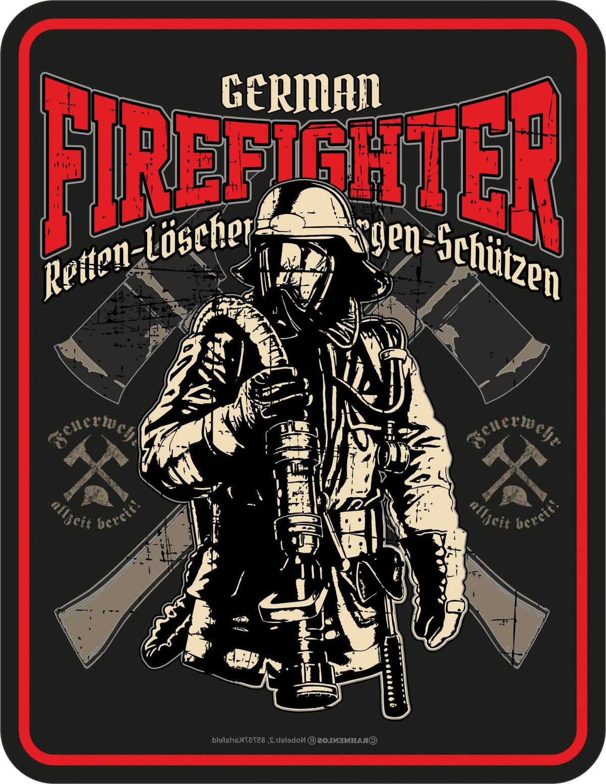 RAHMENLOS® Blechschild „German Firefighter“