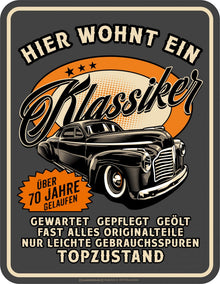 RAHMENLOS® Blechschild "Klassiker" - 70 Jahre