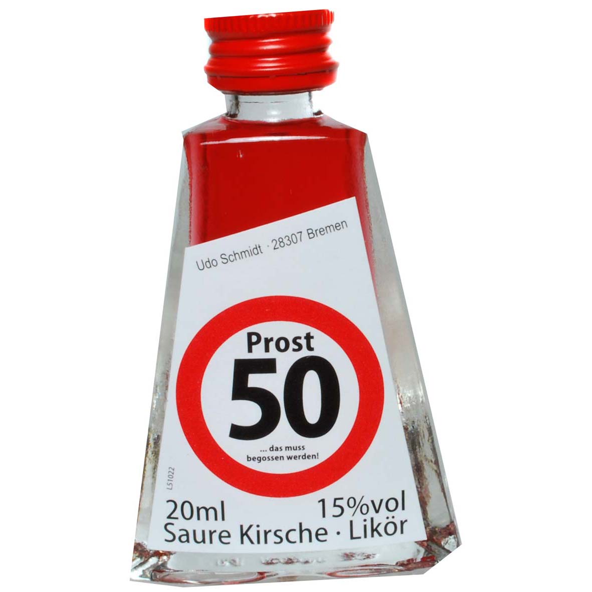 Kleiner Likör zum 50. Geburtstag "Saure Kirsche"