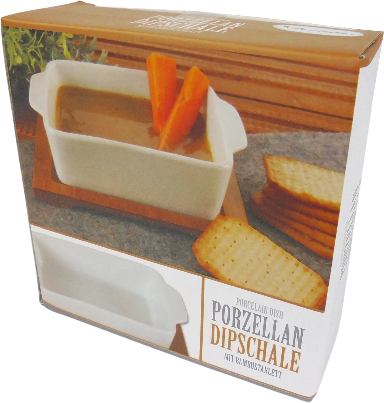 Dipschale mit Bambustablett, Verpackung