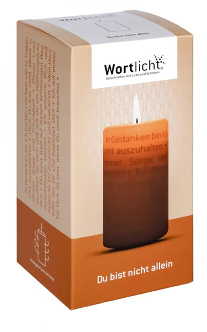 Wortlichtkerze - Du bist nicht allein
