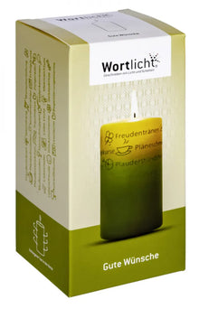 Wortlichtkerze - Gute Wünsche