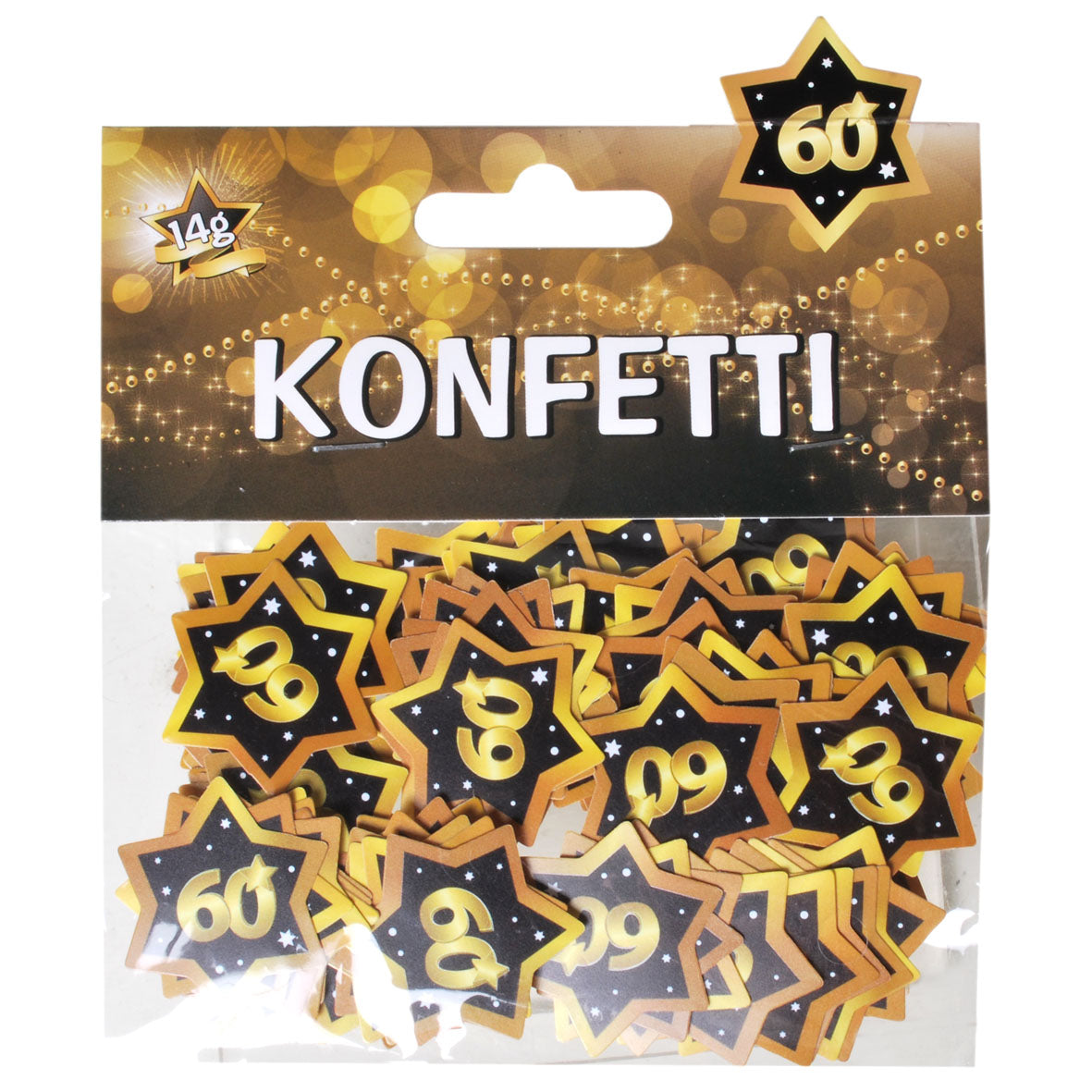 Konfetti zum 60. Geburtstag in schwarz/gold