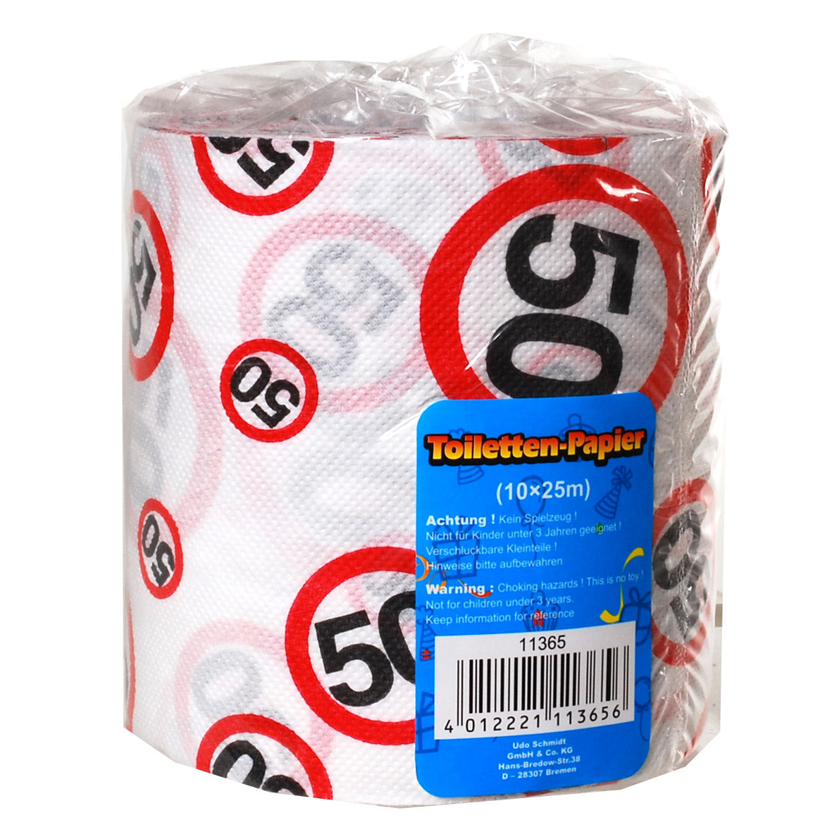 Toilettenpapier zum 50. Geburtstag “Verkehrsschild”
