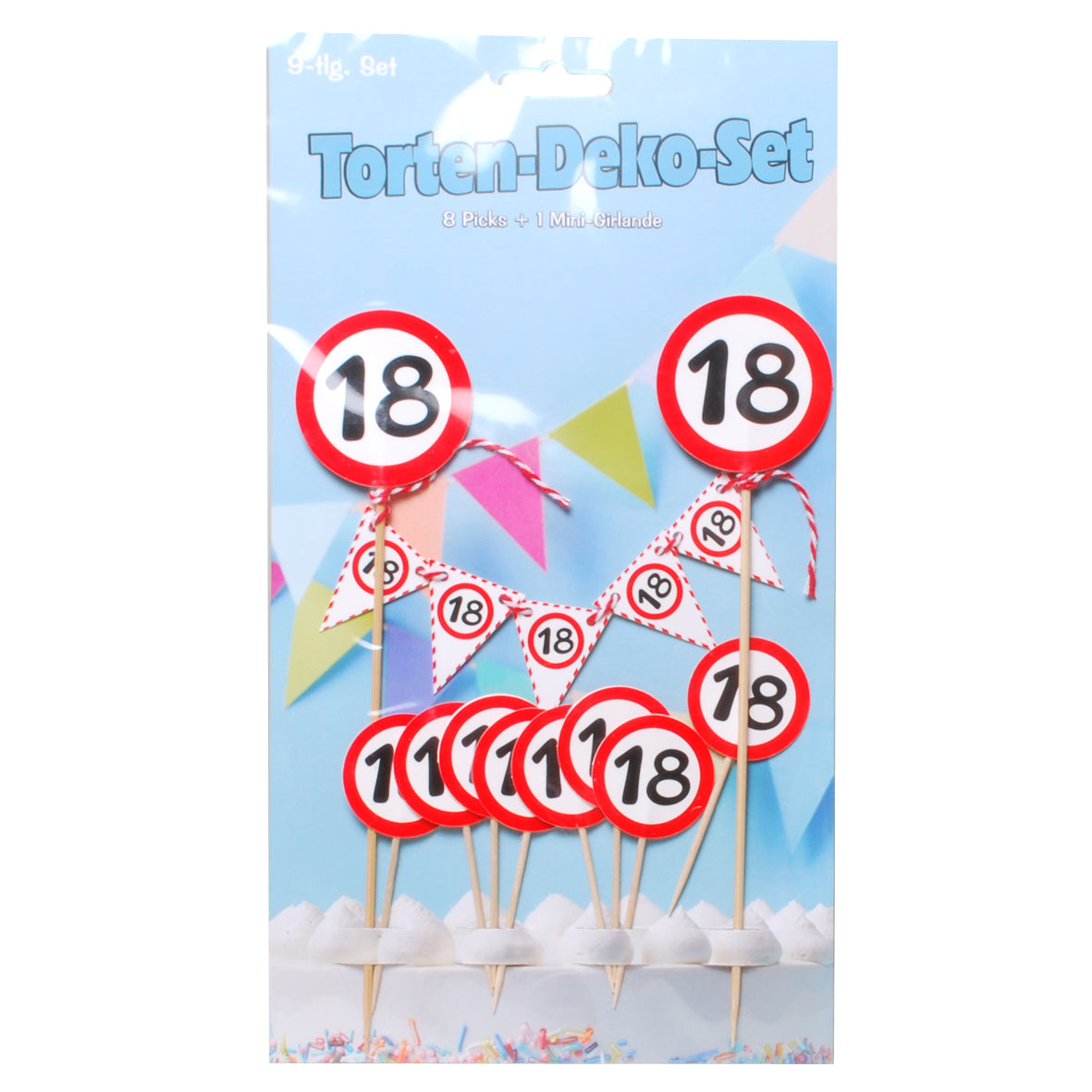 Torten-Deko-Set "Verkehrsschild" zum 18. Geburtstag