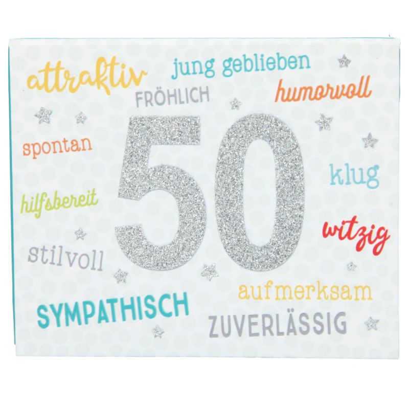 Soundbox zum 50. Geburtstag "attraktiv, klug, witzig"