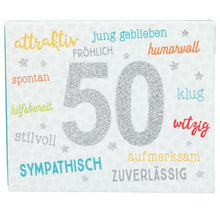 Soundbox zum 50. Geburtstag "attraktiv, klug, witzig"
