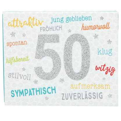 Soundbox zum 50. Geburtstag "attraktiv, klug, witzig"