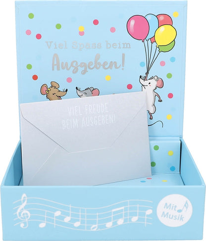 Geschenkbox mit Musik "Ein paar Mäuse zum Verjubeln"