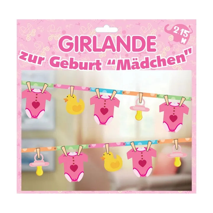 Girlande zur Geburt "Mädchen"