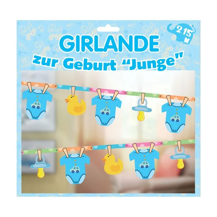 Girlande zur Geburt "Junge"