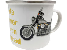 Emaillebecher "Echte Männer fahren Motorrad"