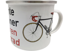 Emaillebecher "Echte Männer fahren Fahrrad"