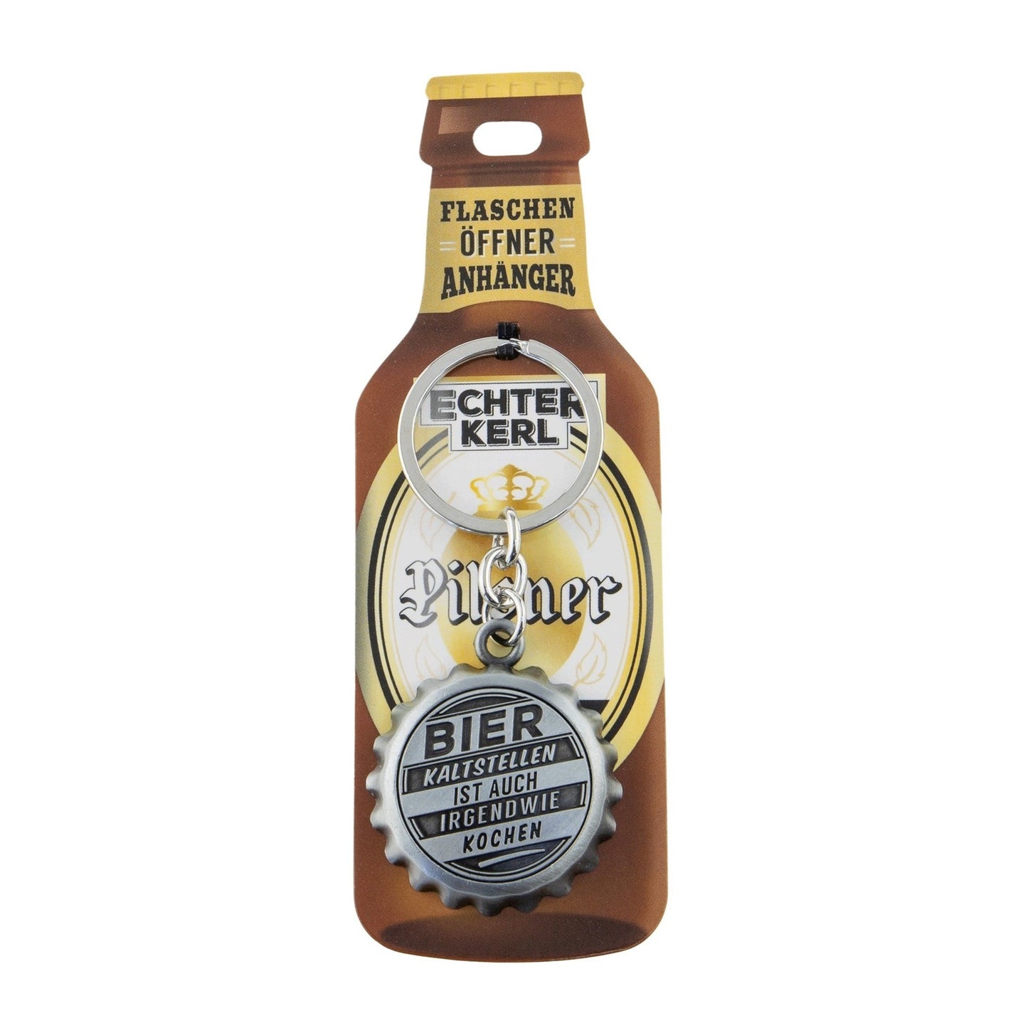 Schlüsselanhänger mit Flaschenöffner - Kaltes Bier