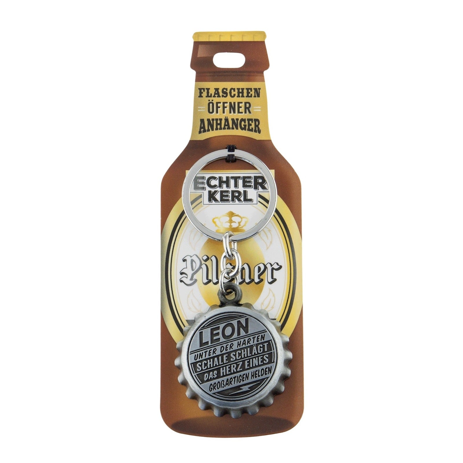 Schlüsselanhänger mit Flaschenöffner - Leon