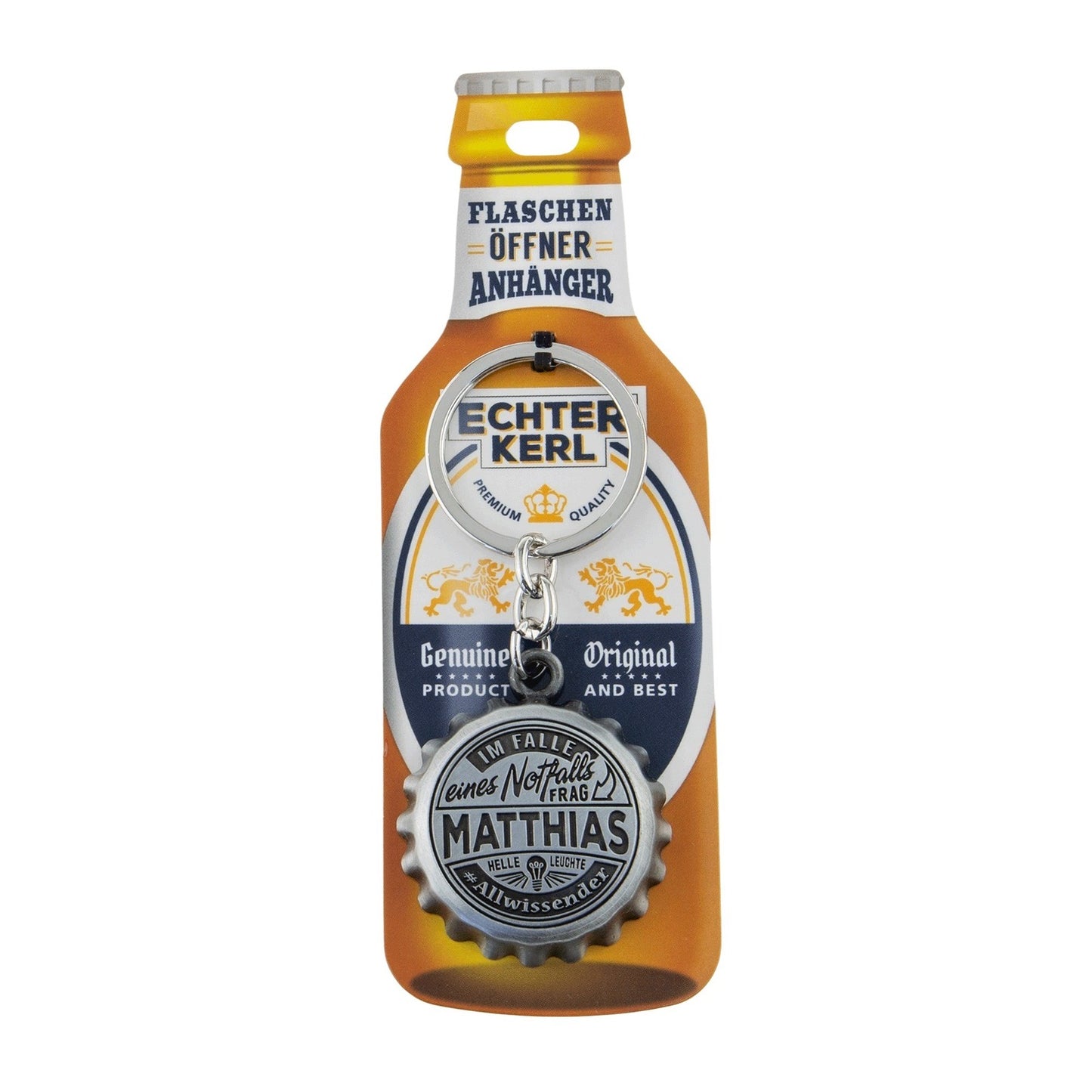 Schlüsselanhänger mit Flaschenöffner - Matthias