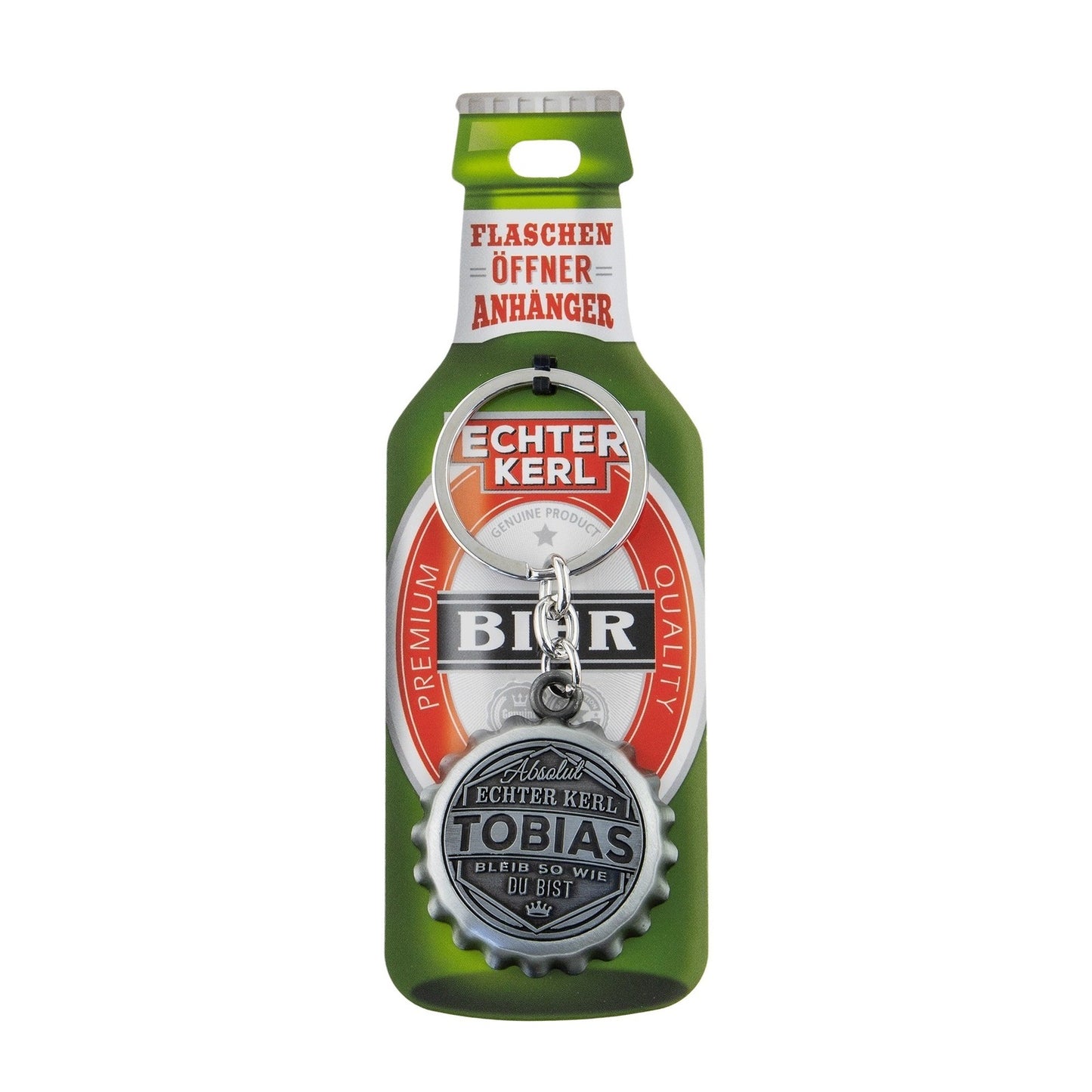 Schlüsselanhänger mit Flaschenöffner - Tobias