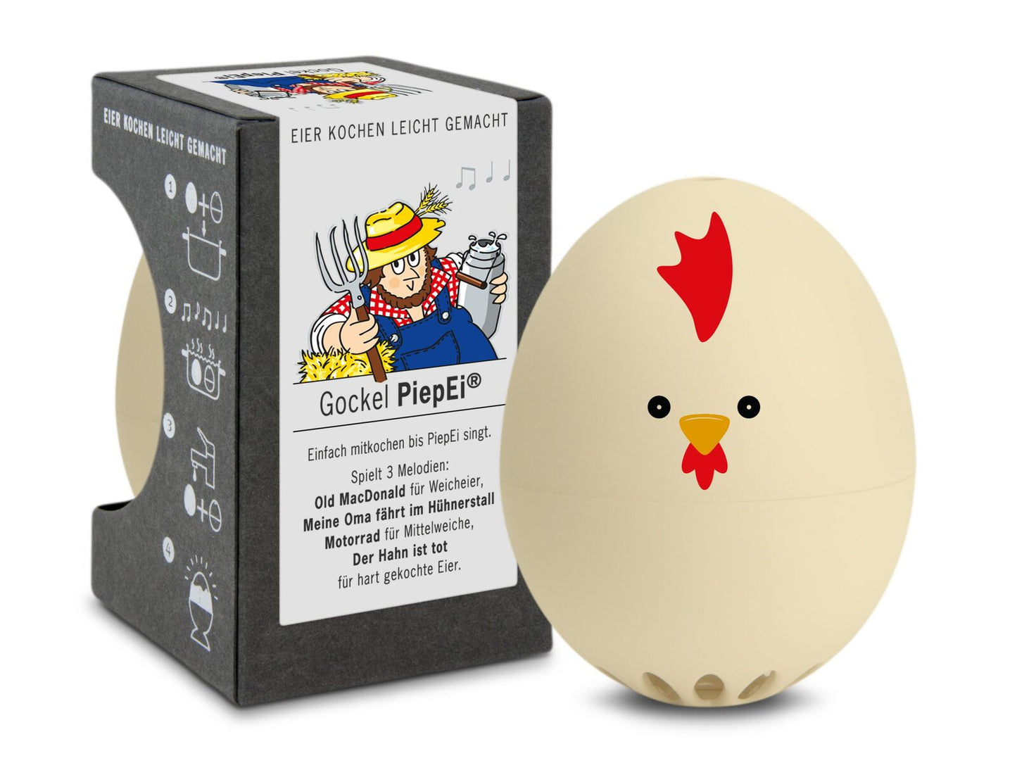Gockel PiepEi – Eieruhr zum Mitkochen mit Verpackung