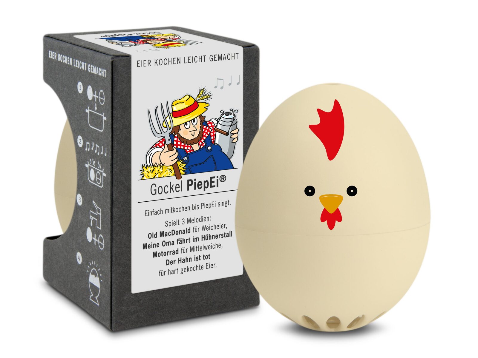 Gockel PiepEi – Eieruhr zum Mitkochen mit Verpackung