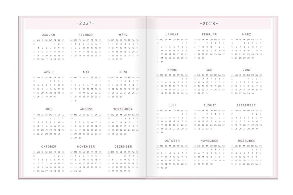 Terminplaner - Lady Softcover - "Mein Happiness Planer" - 2027 - Kalender für 2027 und 2028