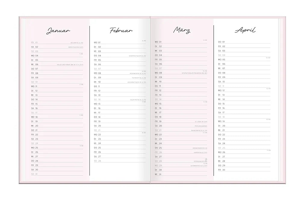 Terminplaner - Lady Softcover - "Mein Happiness Planer" - 2027 - Terminplaner Januar-April