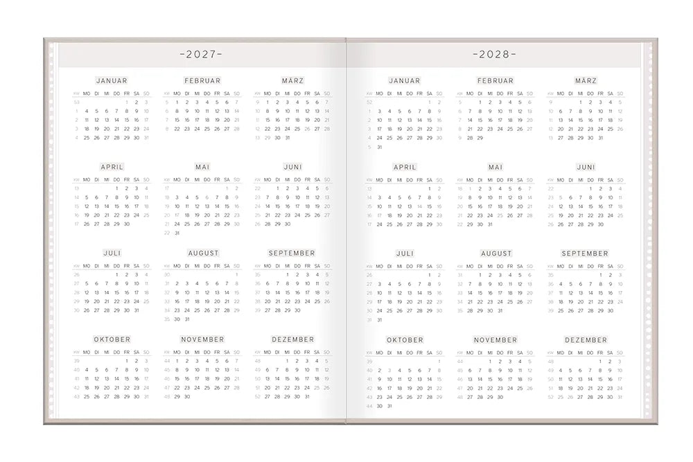 Terminplaner - Lady-Softcover - 2027 -"Neues Jahr neues ich" -  Kalender 2027 und 2028