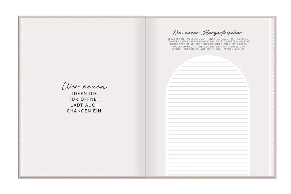 Terminplaner - Lady-Softcover - 2027 -"Neues Jahr neues ich" -  Spruch : "Wer neuen Iden die Tür öffnet, lädt auch Chancen ein." Seite für Highlights im neuen Jahr