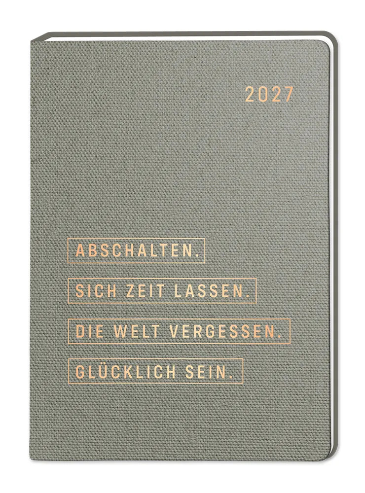 Terminplaner "Auszeit" 2027 im Leinenlook - Grafik Werkstatt