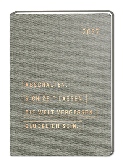 Terminplaner "Auszeit" 2027 im Leinenlook - Grafik Werkstatt
