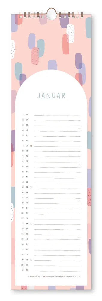 Wandkalender - "Glücksmomente - 2027 - Cover -  Monat Januar - mit farbigen Formen