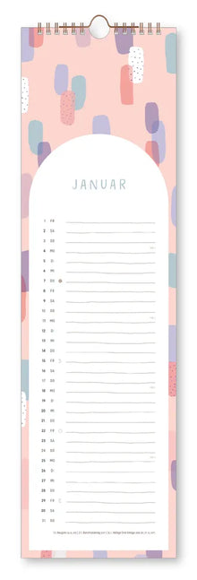 Wandkalender - "Glücksmomente - 2027 - Cover -  Monat Januar - mit farbigen Formen