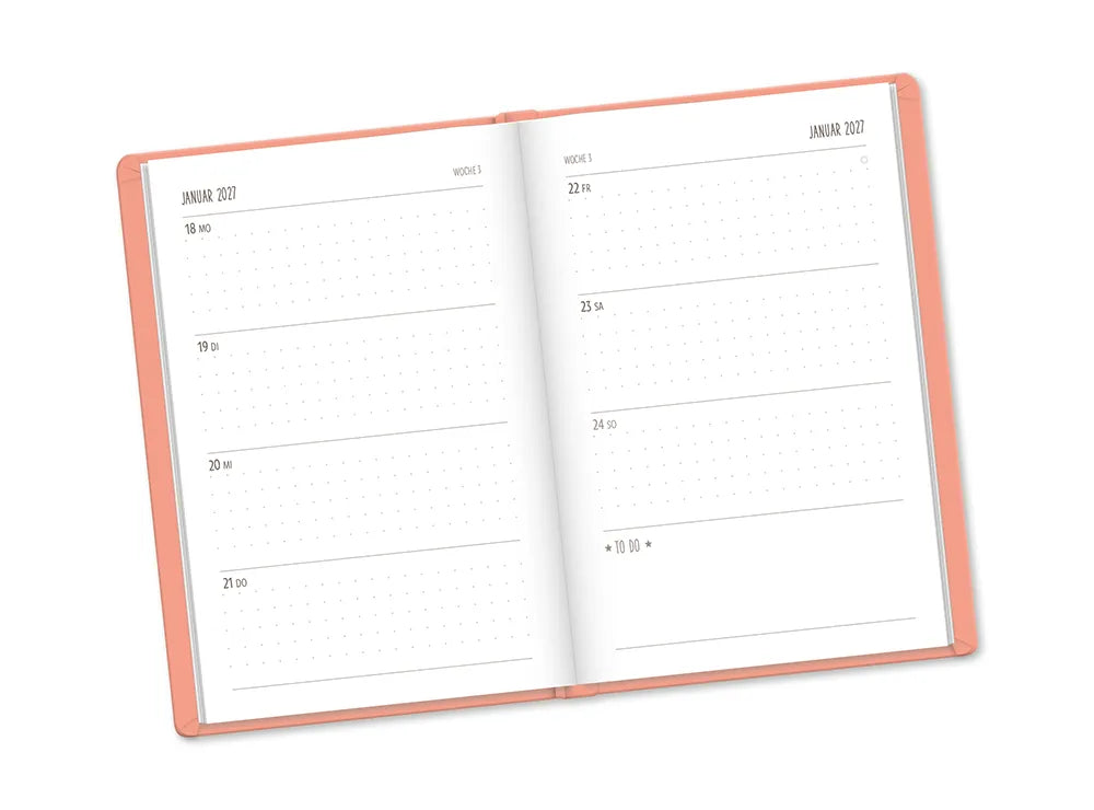 Terminplaner - Lederlook Peach - 2027 - To-Do Januar