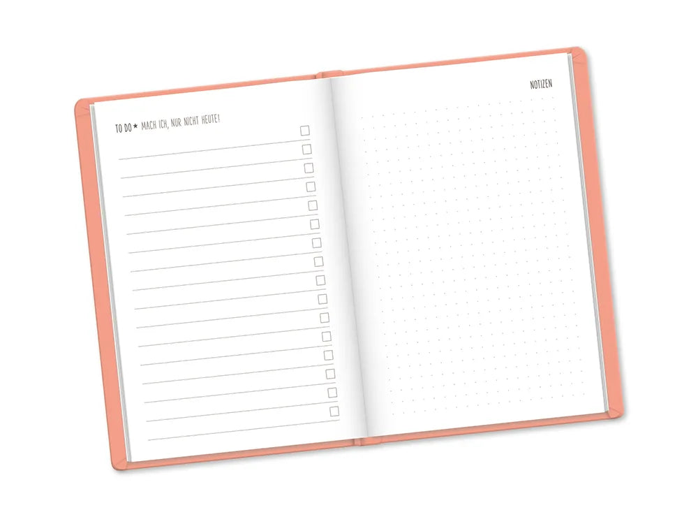 Terminplaner - Lederlook Peach - 2027 - To-Do Listen Seite und Notizseite