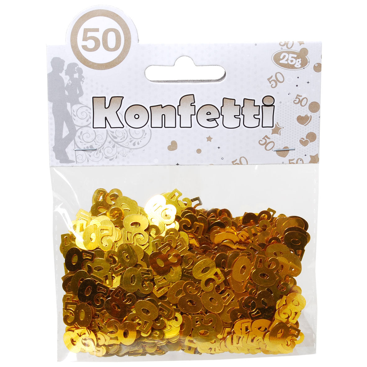 Konfetti mit Zahl “50” Gold