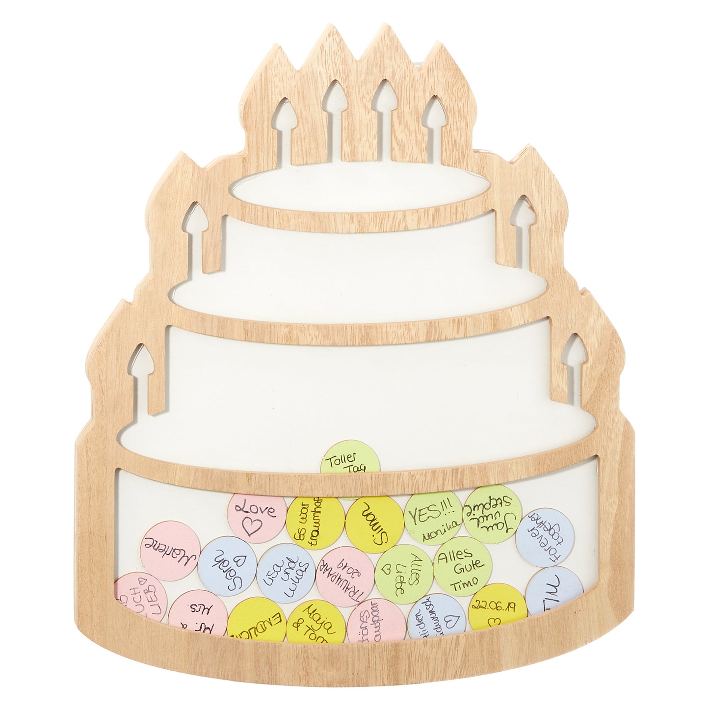 Gästebuch zum Geburtstag "Torte" aus Holz