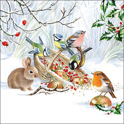 Ambiente® Servietten "Tierfütterung im Winterwald" - FSC Mix