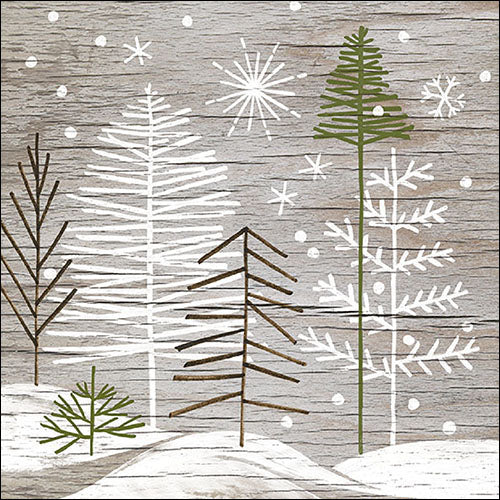 Ambiente® Servietten "Bäume auf Holz" - FSC Mix
